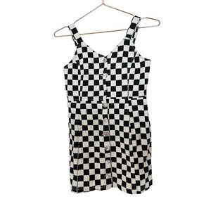 Forever 21 Girls Checkered Button Down Denim Dress 13/14
